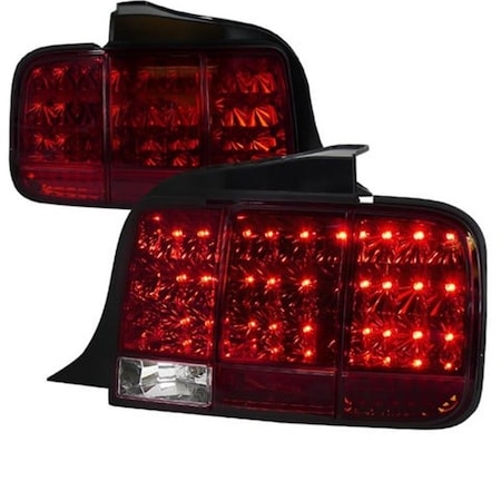 Overtime 05-09 Ford Mustang Sequential LED Tail Light for 05 to 09 Ford Mustang, Red - 10 x 13 x 21 in. OV520932